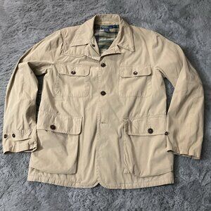 Polo By Ralph Lauren Vintage Men's Indian Madras Beige Military Jacket Size L